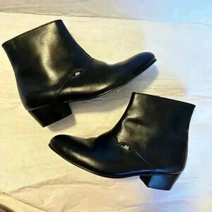 Vintage Sir Imperial Black Leather Ankle Booties Size 9.5 EE